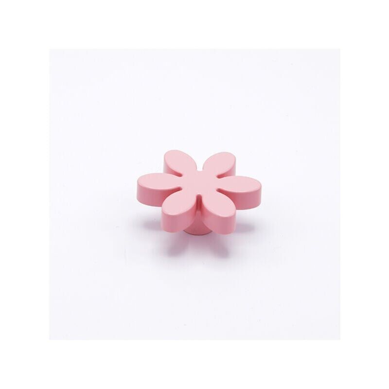 foto del prodotto polideas pomolo a forma di fiore di colore rosa in goffrato fine 56x24mm 415 flower
