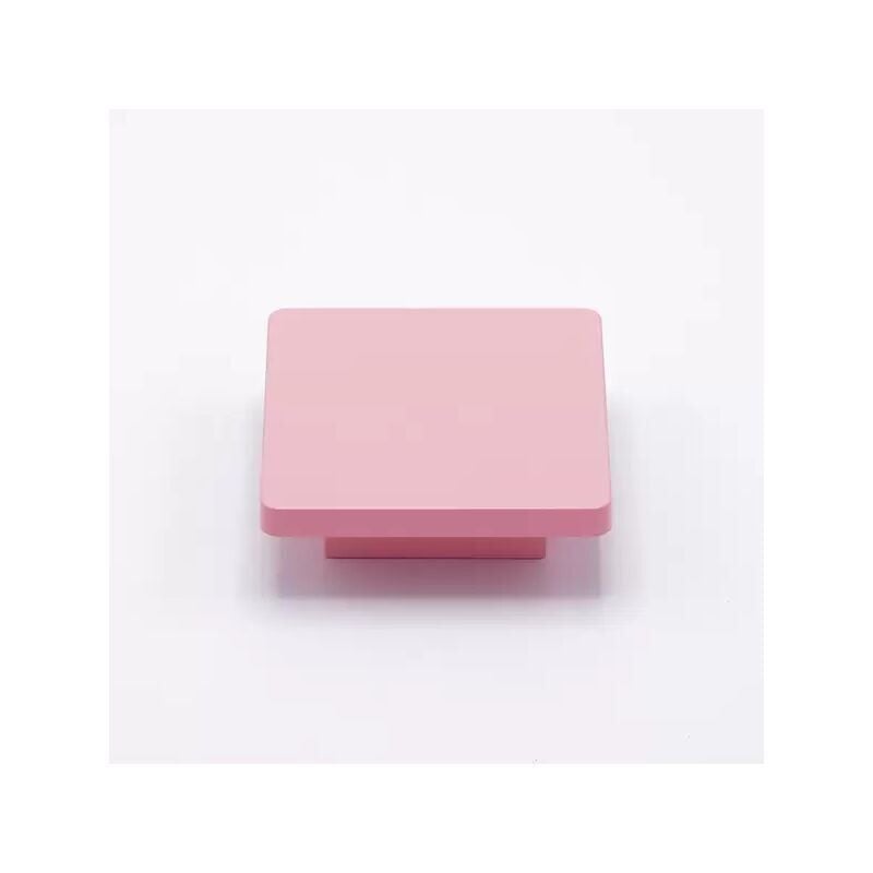 foto del prodotto polideas pomolo piatta e quadrata in goffrato fine rosa 70x70x22mm 431 square