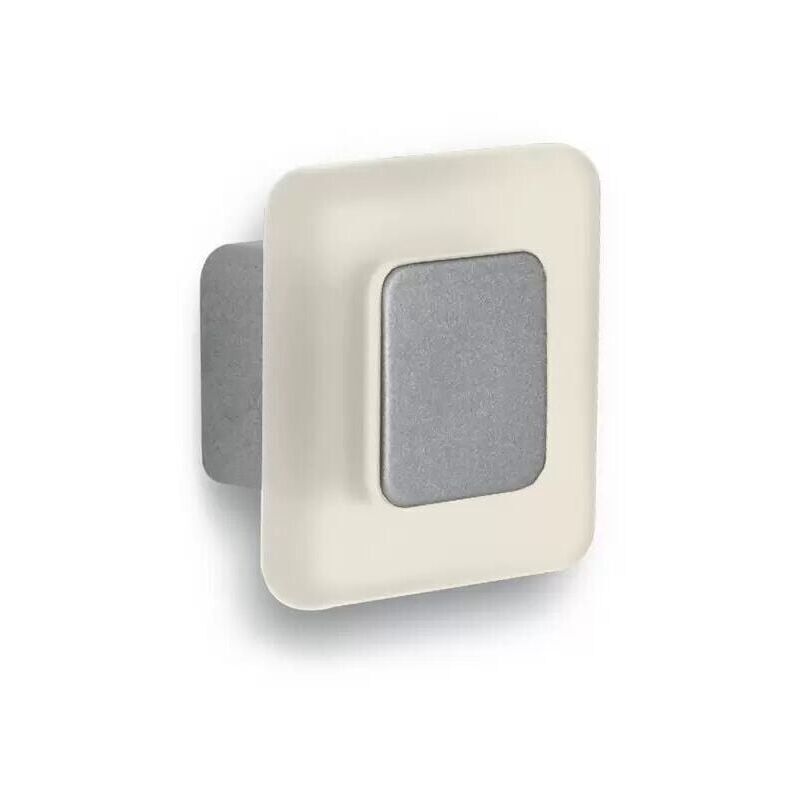 foto del prodotto polideas pomolo quadrato satinato con rivestimento trasparente opalino 36x36x21mm 024q forma