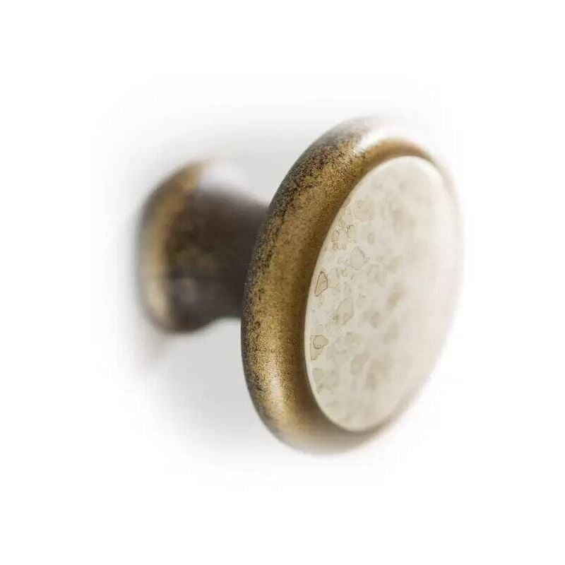 foto del prodotto polideas pomolo rotondo effetto bronzo con placca maculata 35x26mm 026e fungo