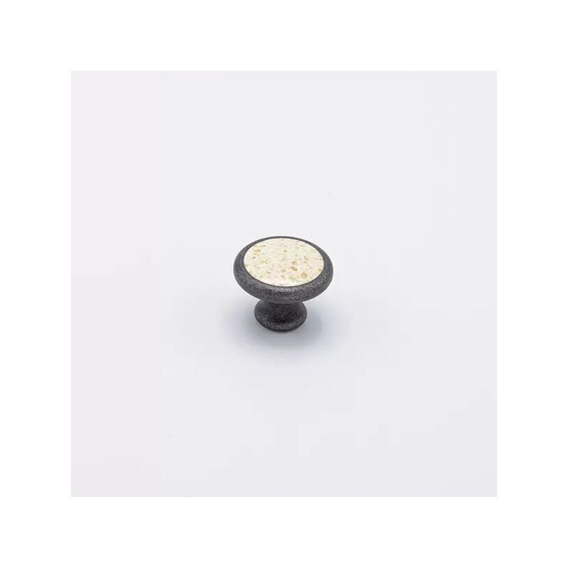 foto del prodotto polideas pomolo rotondo effetto ferro con placca maculata 35x26mm 026e fungo