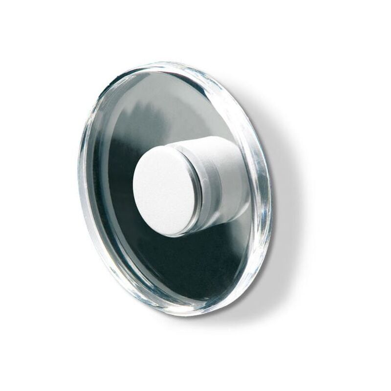 foto del prodotto polideas pomolo trasparente rotondo con tappo effetto alluminio 65x20mm 440 geo