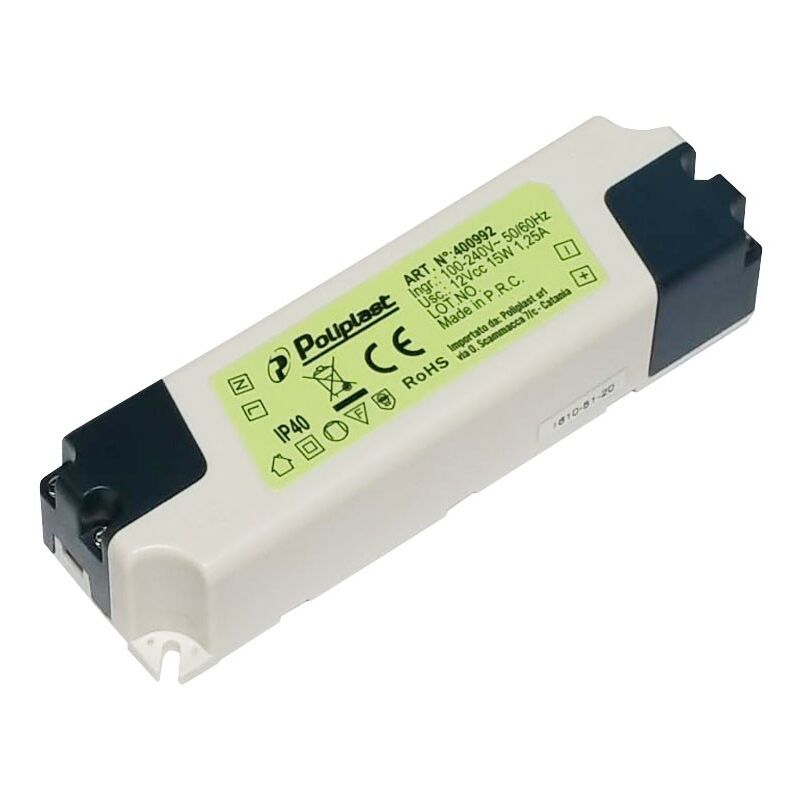 foto del prodotto poliplast alimentatore per led 15w uscita 12v ingresso 100 240v ip40 400992