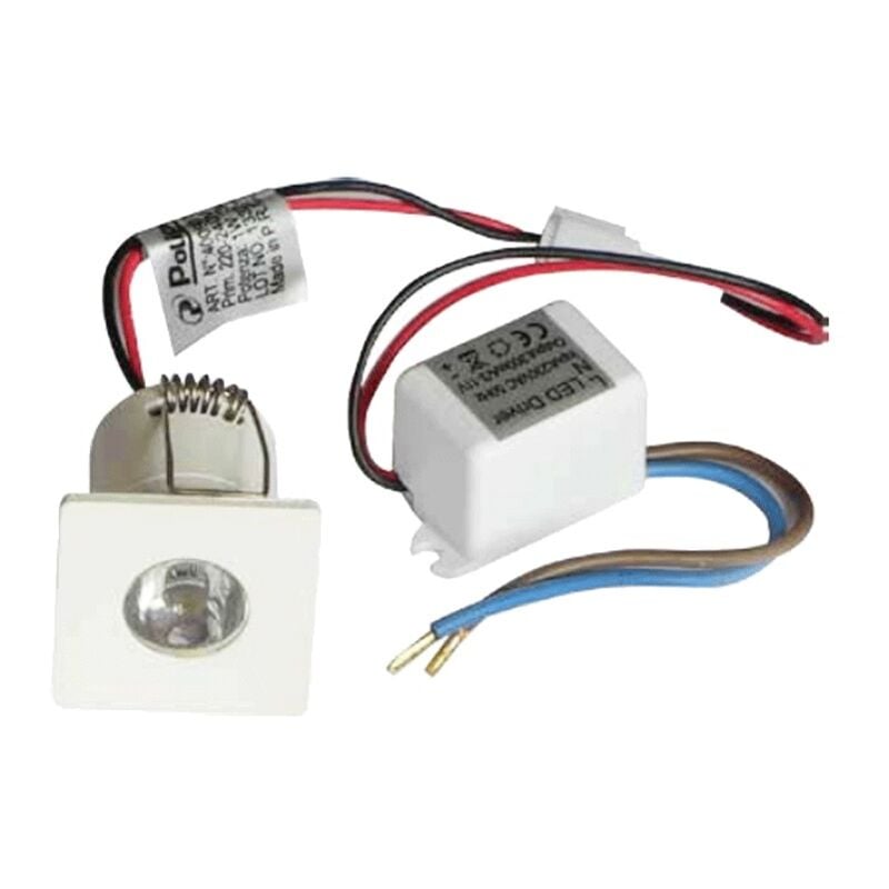 foto del prodotto poliplast faretto ad incasso led egle 1x1w 3000k con driver bianco 400907bi w