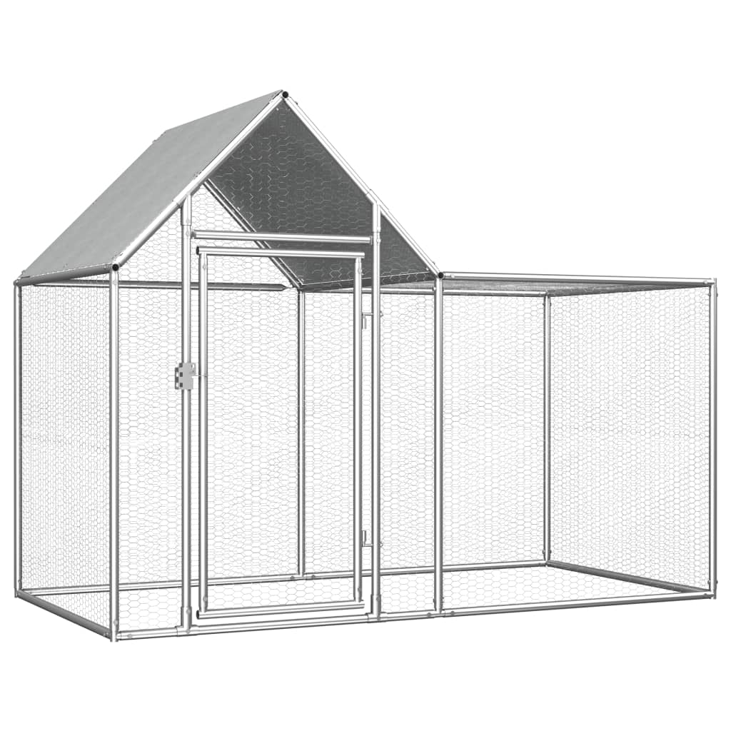 foto del prodotto pollaio 2 x 1 x 1,5 m tetto impermeabile in acciaio zincato 02 0001712