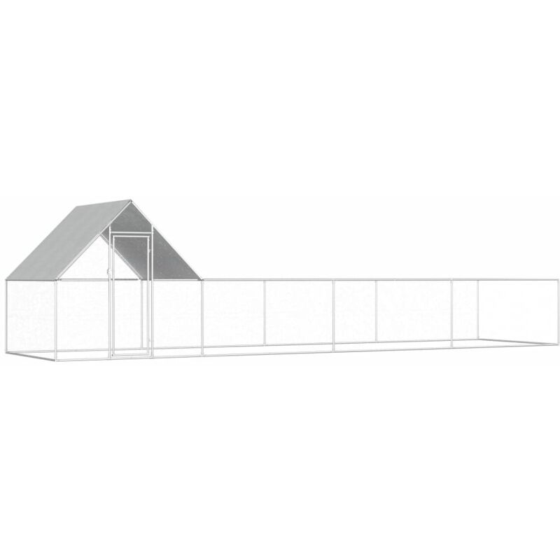 foto del prodotto pollaio 8 x 2 x 2 m con tetto in acciaio zincato resistente all acqua