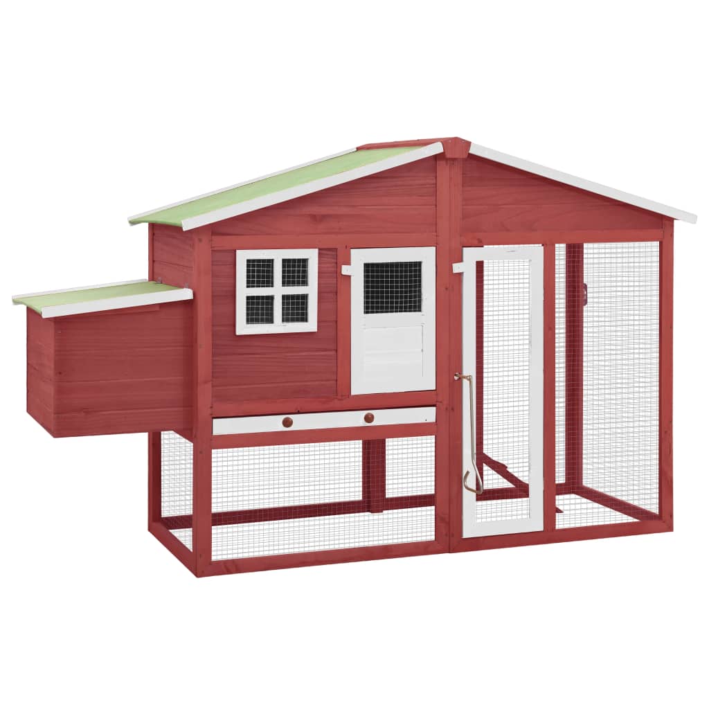 foto del prodotto pollaio con nido 191 x 67 x 117 cm legno massello di abete rosso e bianco 02 0001676