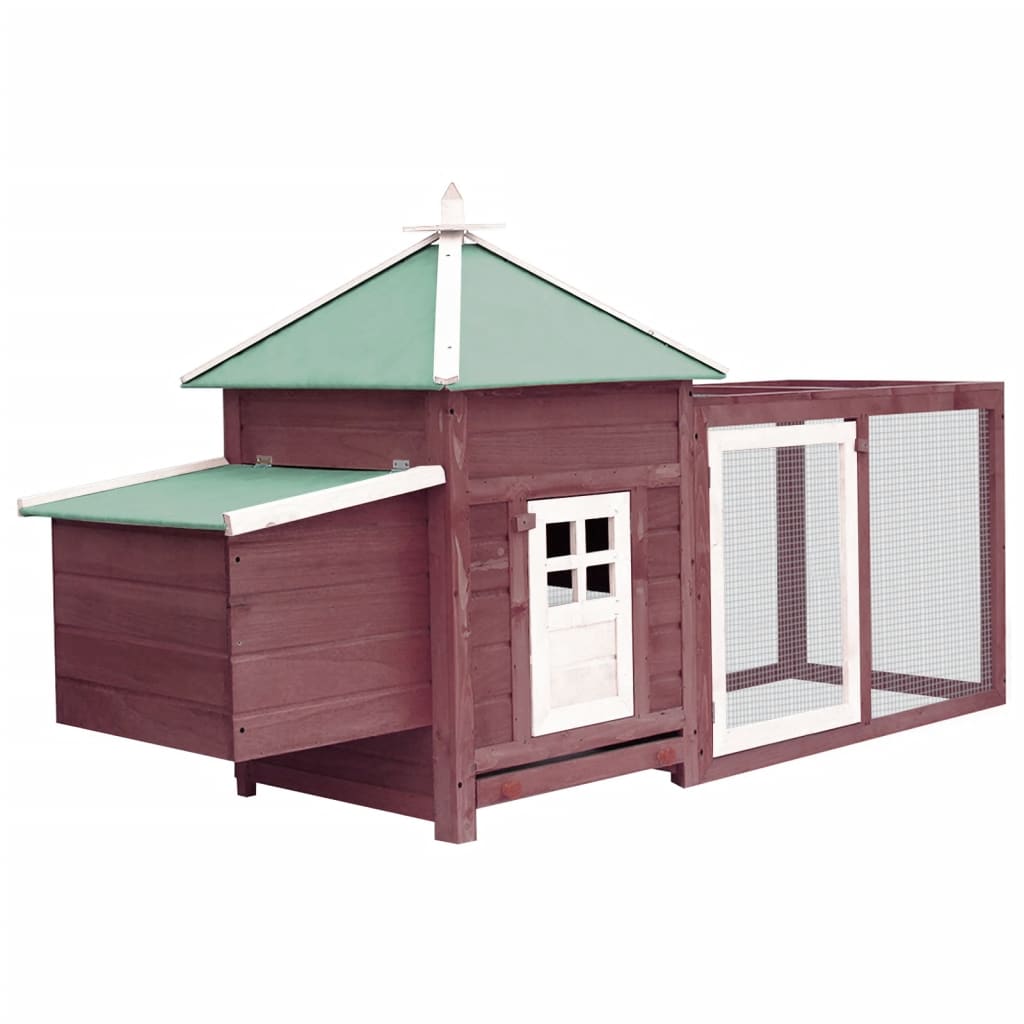 foto del prodotto pollaio con nido 193 x 68 x 104 cm legno massello di abete moka 02 0001673
