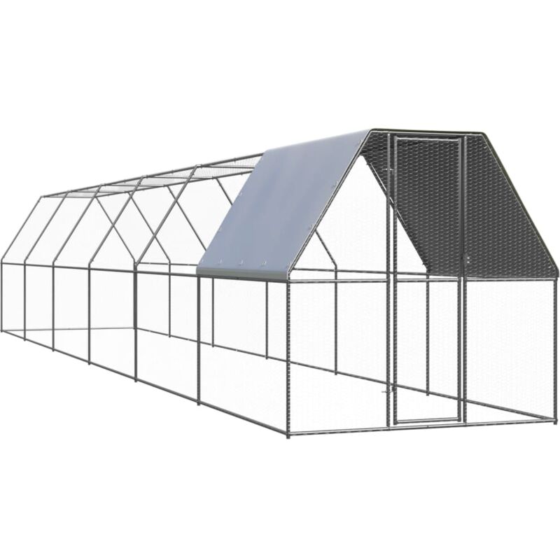 foto del prodotto pollaio da esterno 2x12x2 m in acciaio zincato vidaxl