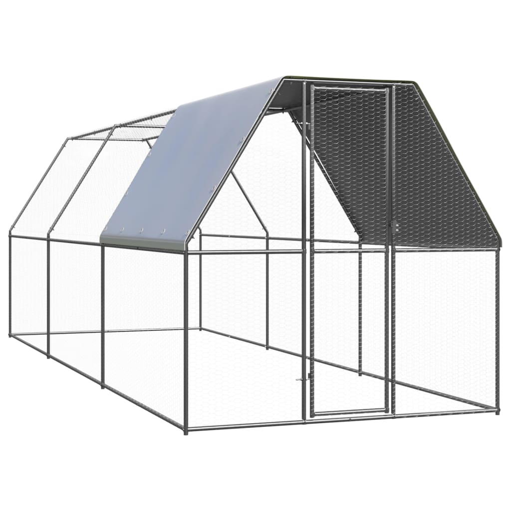 foto del prodotto pollaio da esterno 2x6x2 m in acciaio zincato vidaxl