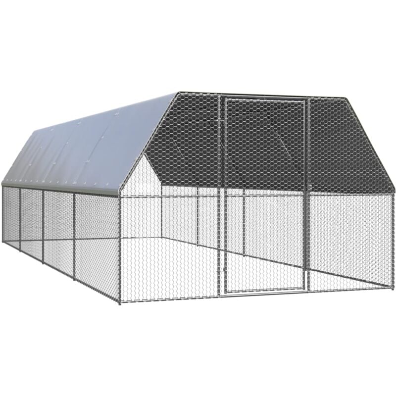foto del prodotto pollaio da esterno 3 x 8 x 2 m, tetto in acciaio zincato resistente all acqua