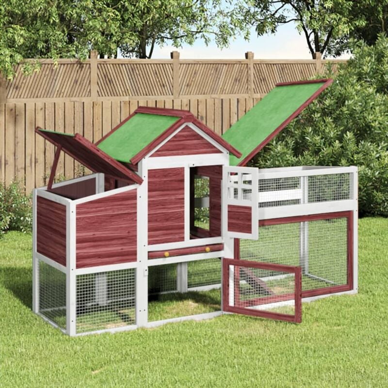 foto del prodotto pollaio moka 186,5x58,5x113 cm in legno massello di pinocod mxl 127596