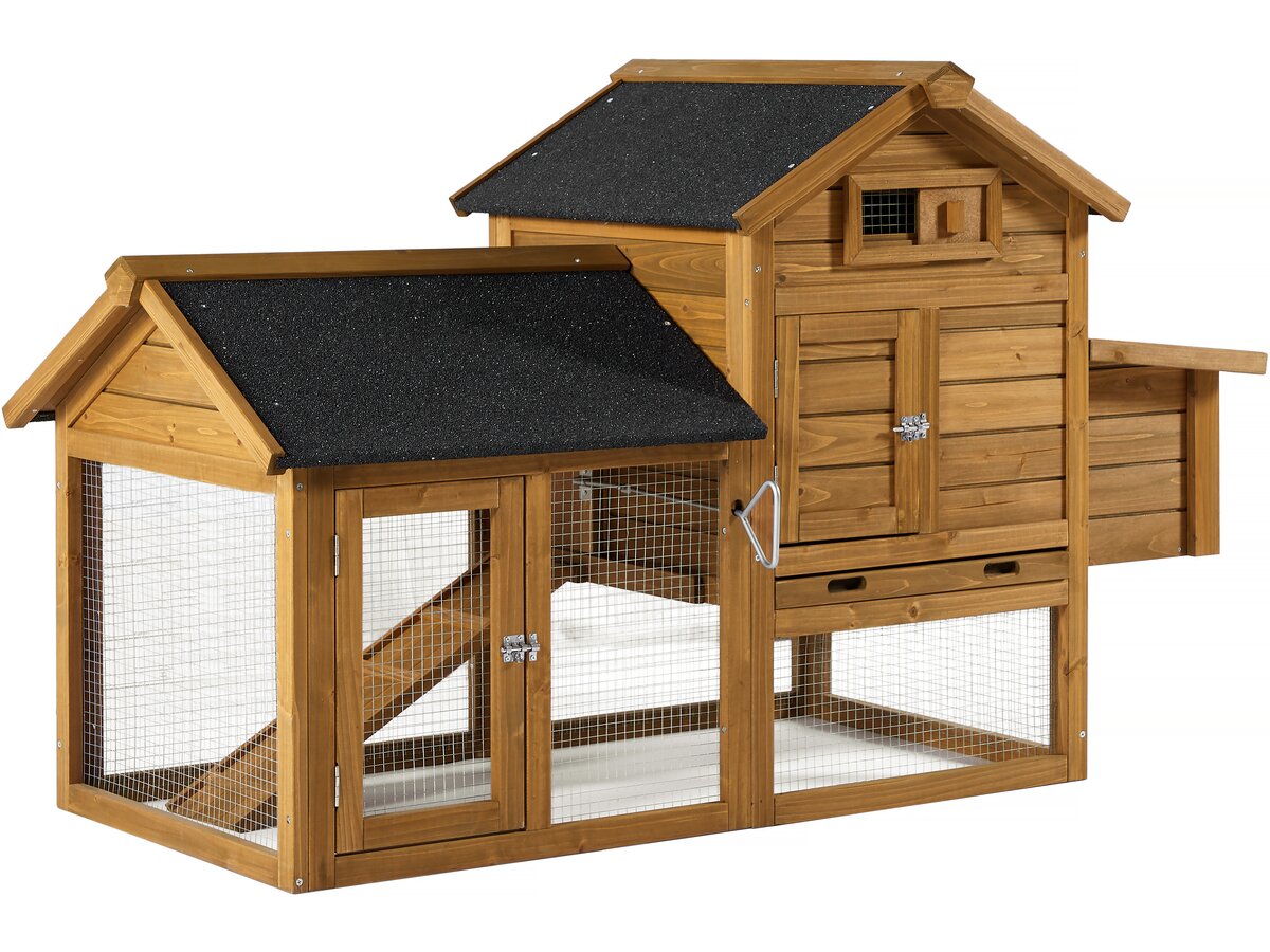 foto del prodotto pollaio quot poulette quot con cassetta nido in legno marrone
