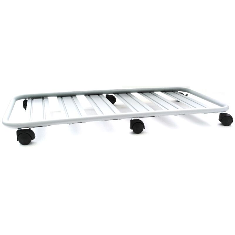 foto del prodotto pollice verde - carrello sottovaso rettangolare in profilo tubolare con ruote cm. 100 alluminio