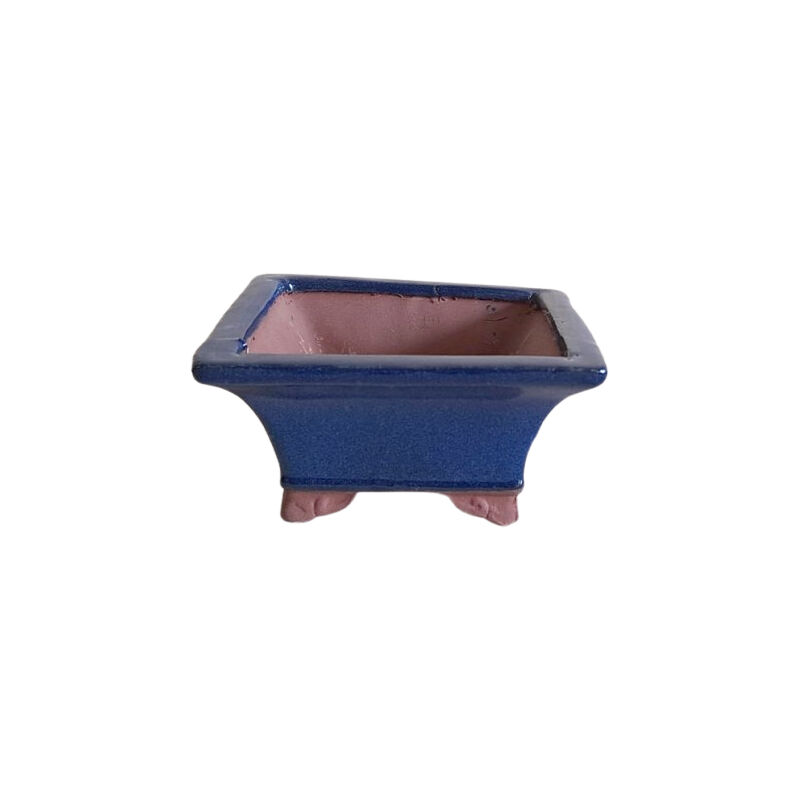 foto del prodotto pollice verde vaso bonsai smaltato quadrato cm. 12 blu