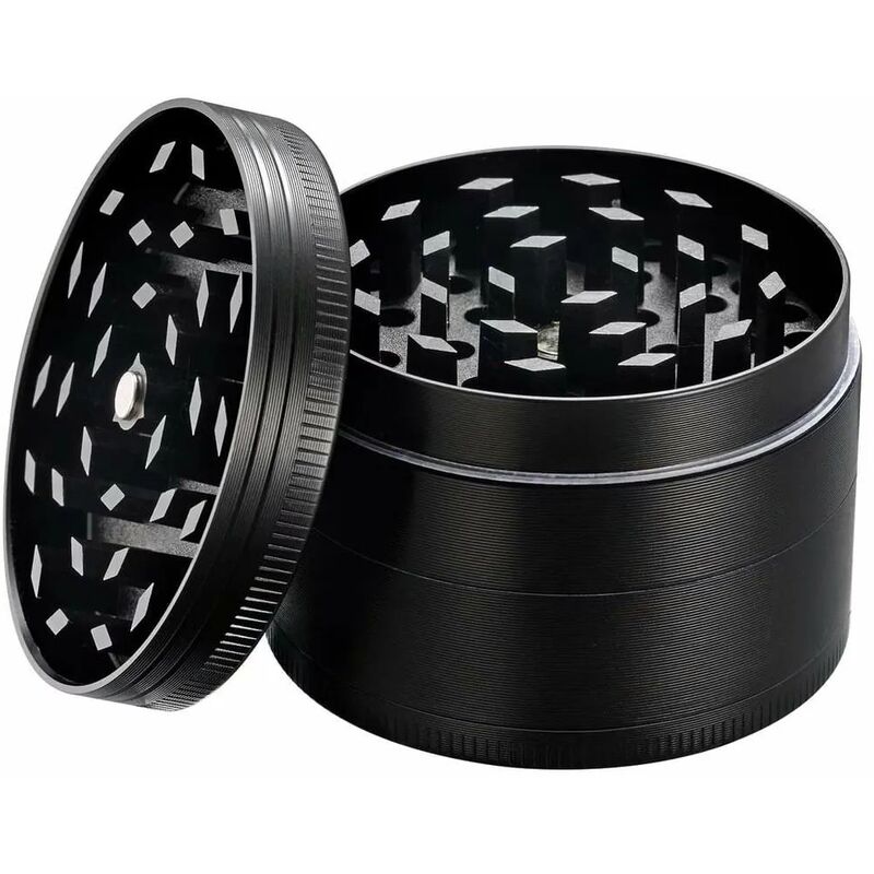 foto del prodotto polline grinder grinder per tabacco, spezie, erbe aromatiche, erbe aromatiche, caff set da 4 pezzi con raschietto per polline