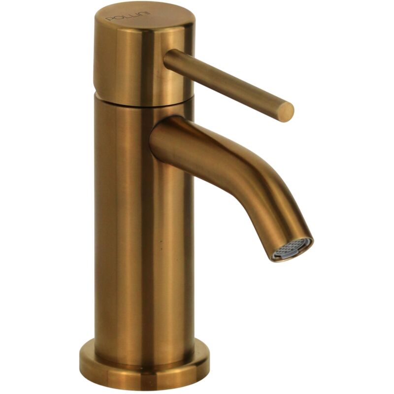 foto del prodotto pollini acqua design miscelatore bidet monoforo in acciaio pvd oro spazzolato senza piletta di scarico pollini marla 24101ios pvd oro spazzolato