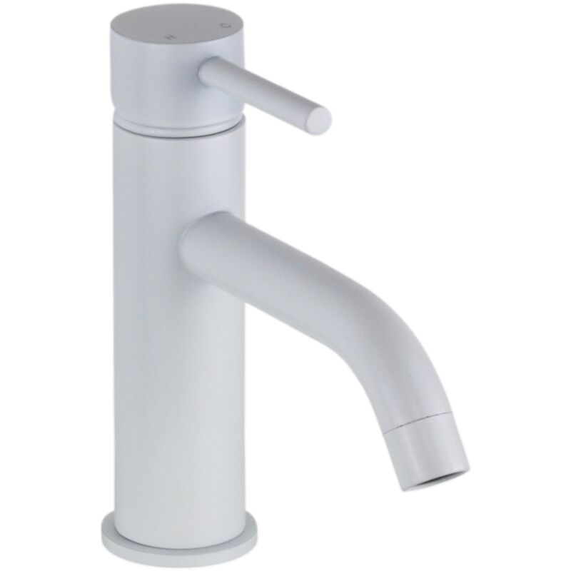 foto del prodotto pollini acqua design miscelatore per lavabo modello tondo in colore bianco opaco pollini jessy mxlamcmmcbo bianco opaco