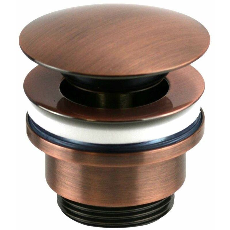 foto del prodotto pollini acqua design piletta di scarico tonda clic clac rame spazzolato art 230ra rame antico