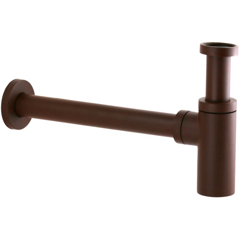foto del prodotto pollini acqua design sifone per lavabo in ottone colore ruggine con tappo d ispezione si0000103a4 ruggine