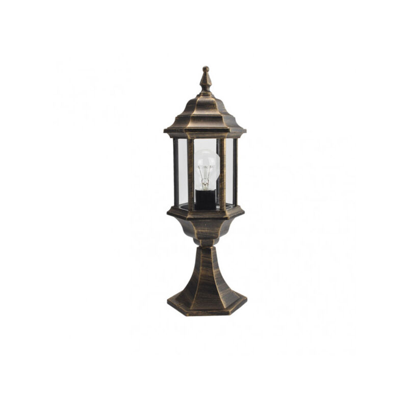 foto del prodotto pollux lampada da parete per esterni in alluminio 1xe27 nero oro 48,5x17x17 cm ip44