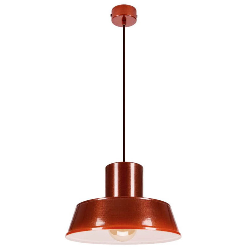 foto del prodotto polly 1 lampada a sospensione industriale, metallo, bordeaux 1xe27