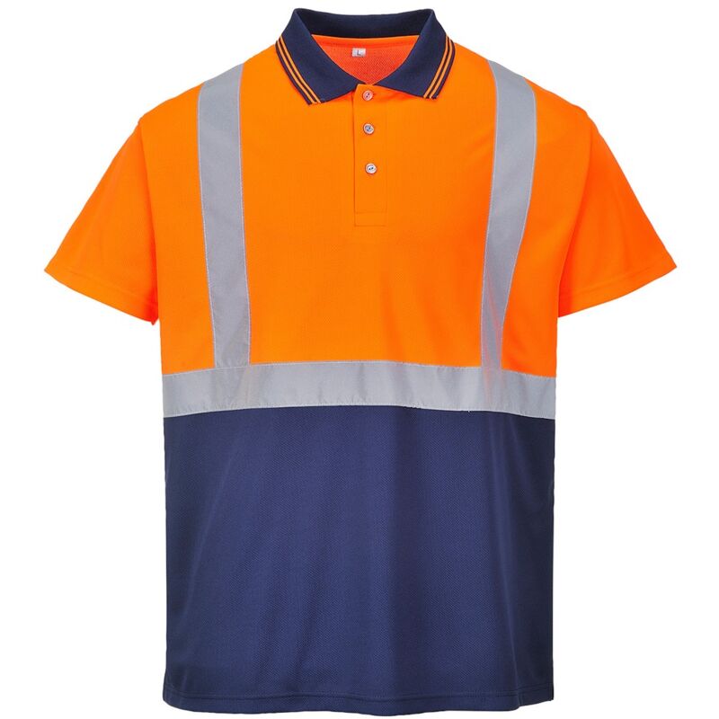 foto del prodotto polo ad alta visibilita arancione navy arancio navy s