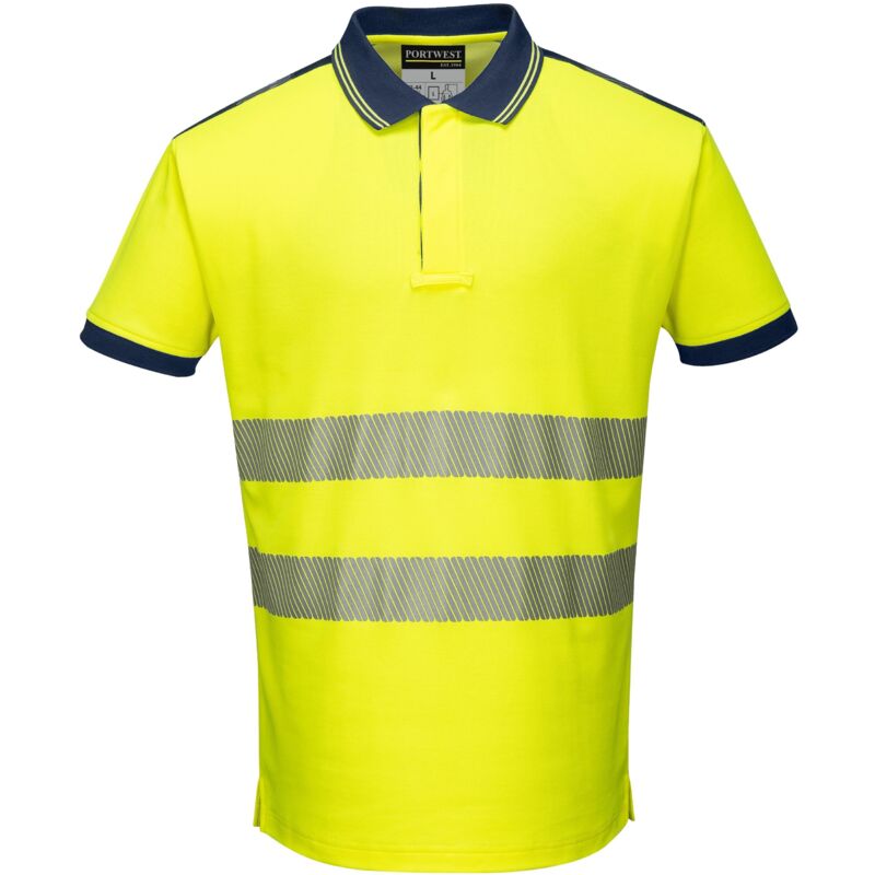 foto del prodotto polo ad alta visibilita vision gialla giallo navy m