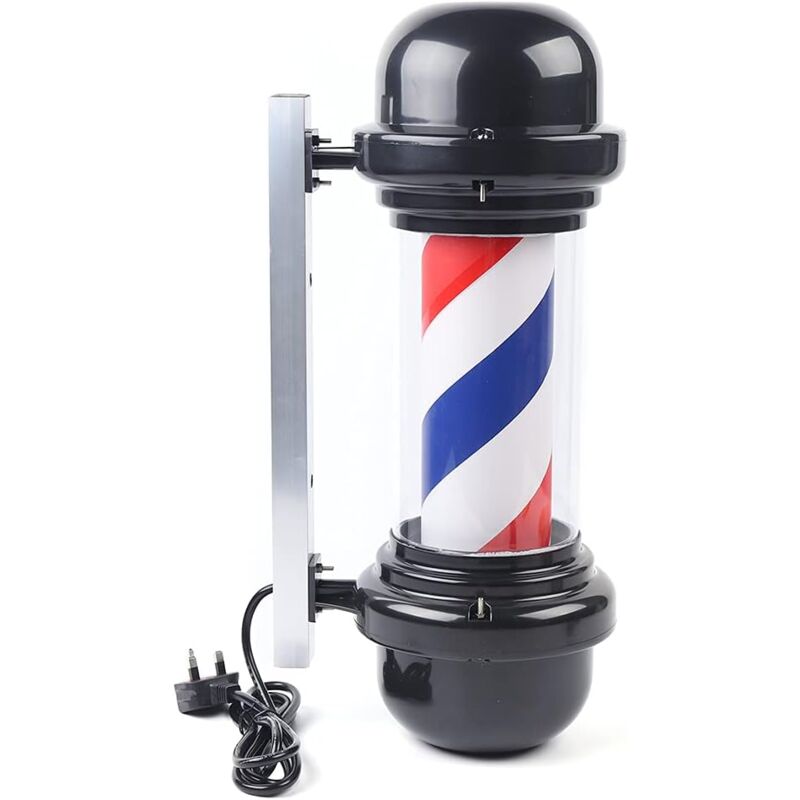 foto del prodotto polo da barbiere professionale 20 rosso bianco blu luminoso girevole barber pole energia lampada per parrucchiere salone barber polo insegna da