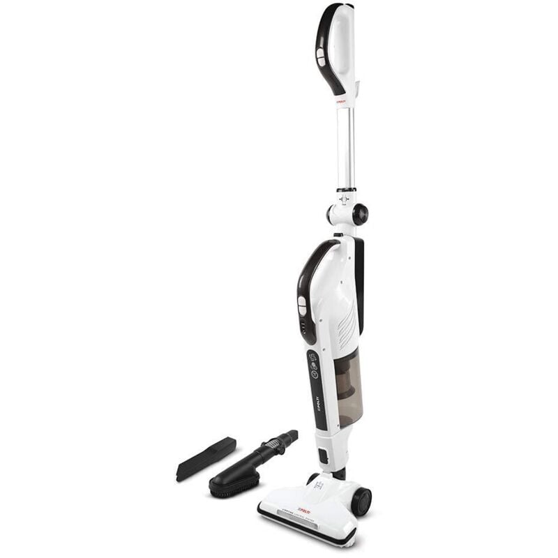 foto del prodotto polti forzaspira light e clean, scopa elettrica con filo, senza sacco, tecnologia ciclonica, filtro hepa, spazzola con luci, parcheggio verticale,