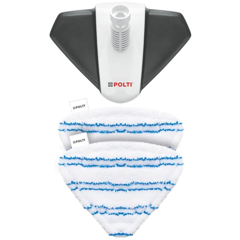 foto del prodotto polti paeu0400 spazzola triangolare con 2 panni in microfibra, compatibile con vaporetto style, ideale per pulire superfici piane