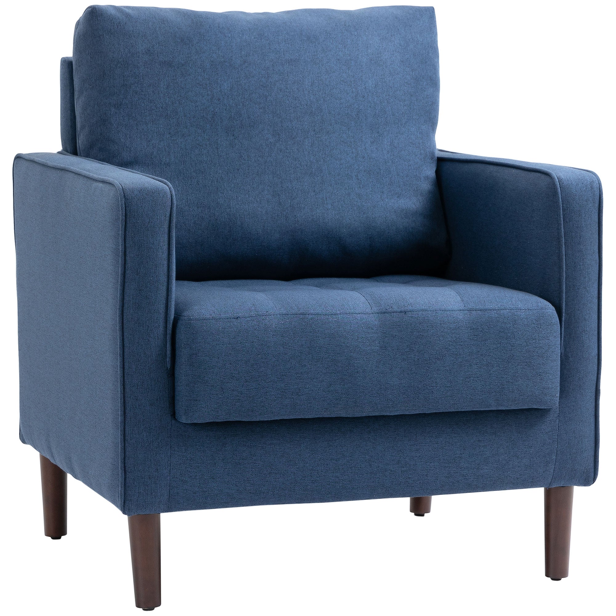 foto del prodotto poltrona 76x70x87 cm in tessuto effetto lino blu