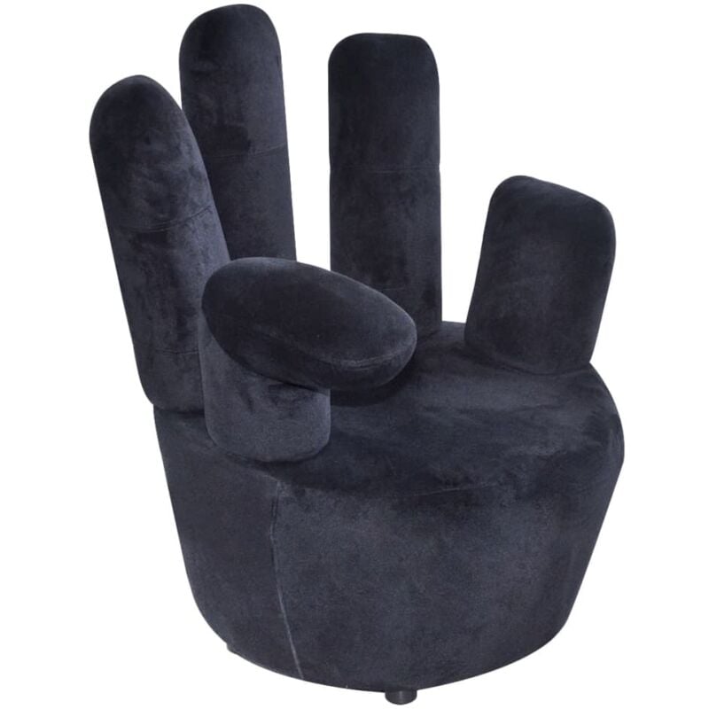 foto del prodotto poltrona a forma di mano nera in velluto - vidaxl