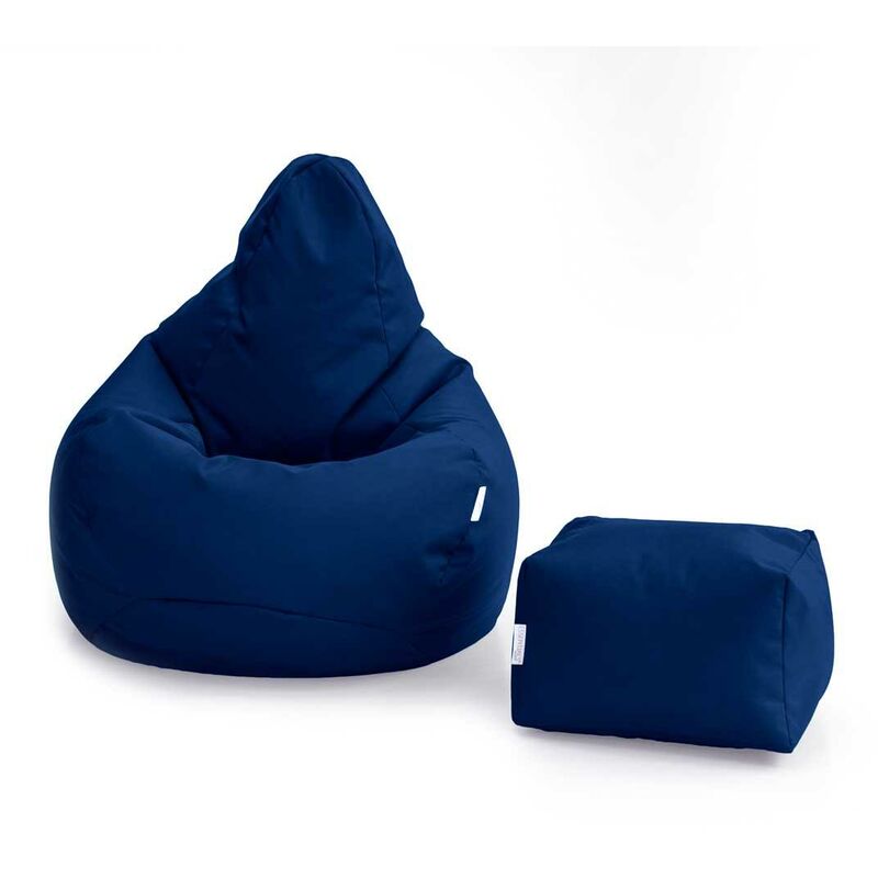foto del prodotto poltrona a sacco e poggiapiedi, poltrona a sacco da gioco con schienale alto e poggiapiedi, pouf da gioco resistente all acqua per interni ed esterni