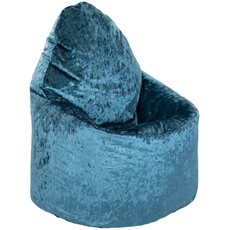 foto del prodotto poltrona a sacco per soggiorno, poltrona a sacco con schienale alto per rilassarsi, pouf per giocare, pouf per interni in velluto stropicciato, 90x68