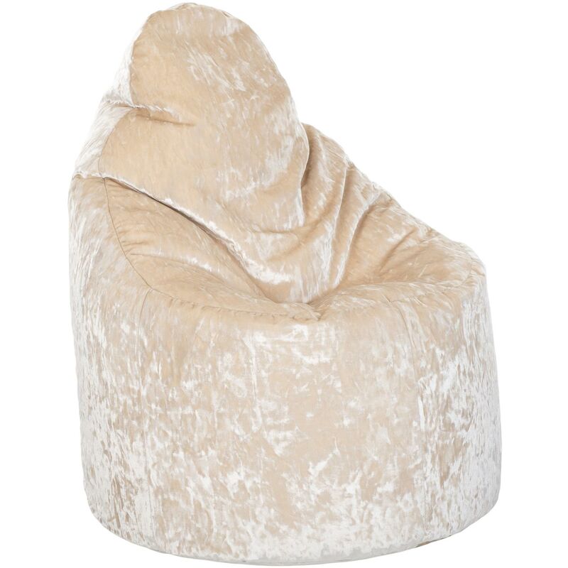 foto del prodotto poltrona a sacco per soggiorno, poltrona a sacco con schienale alto per rilassarsi, pouf per giocare, pouf per interni in velluto stropicciato, 90x68