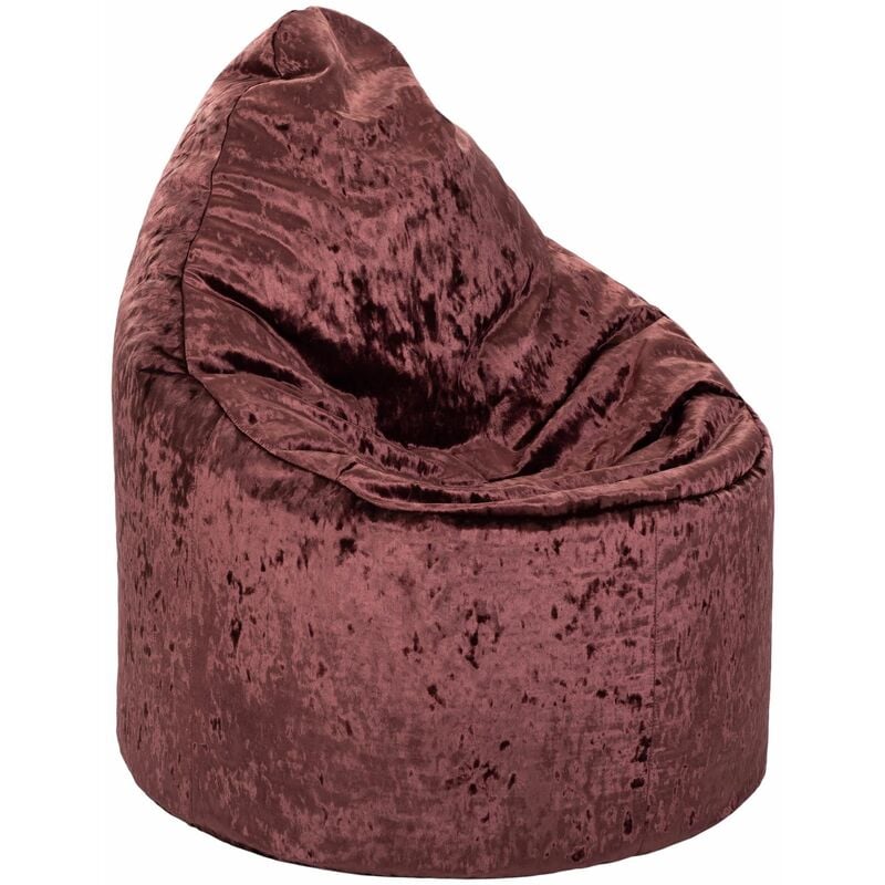 foto del prodotto poltrona a sacco per soggiorno, poltrona a sacco con schienale alto per rilassarsi, pouf per giocare, pouf per interni in velluto stropicciato, 90x68