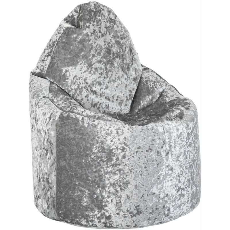 foto del prodotto poltrona a sacco per soggiorno, poltrona a sacco con schienale alto per rilassarsi, pouf per giocare, pouf per interni in velluto stropicciato, 90x68