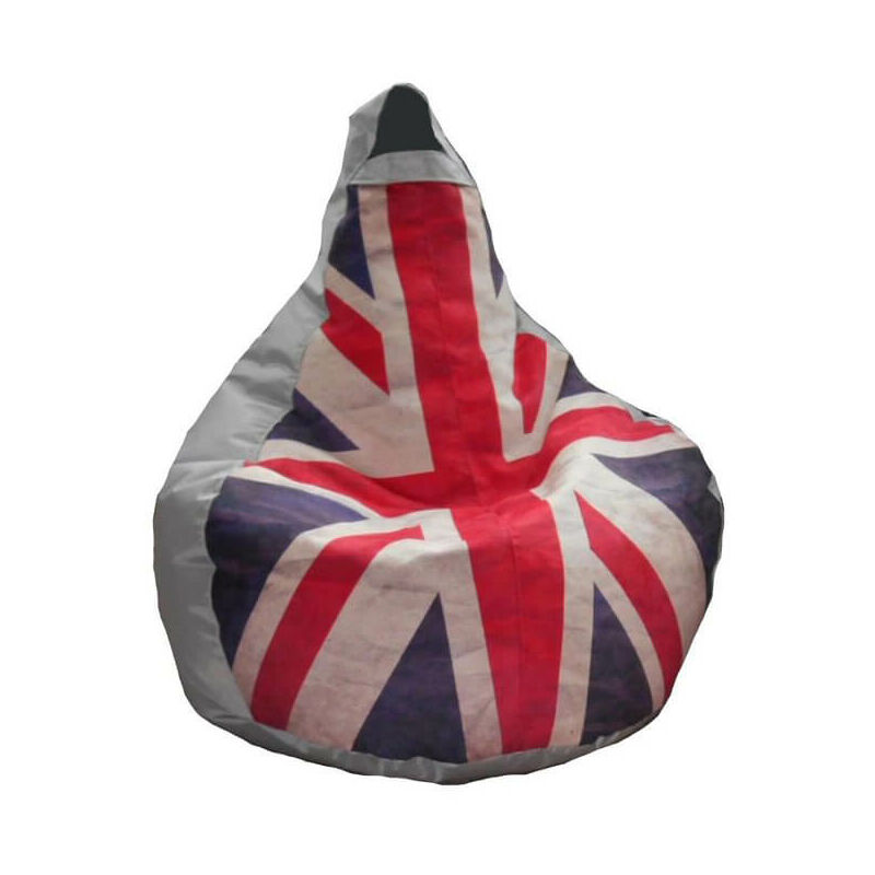 foto del prodotto poltrona a sacco pouf in poliestere design bandiera inglese avalli