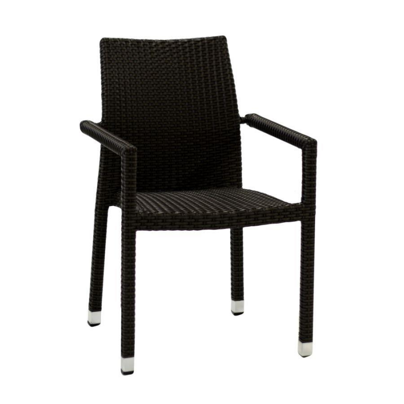 foto del prodotto poltrona adila polyrattan noce quadro cm 60x61h44 46 65 88