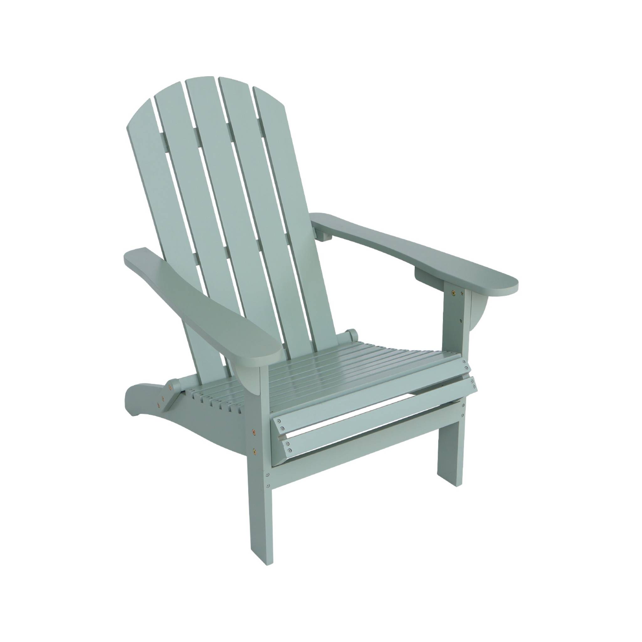 foto del prodotto poltrona adirondack verde grigio in legno di acacia con braccioli 