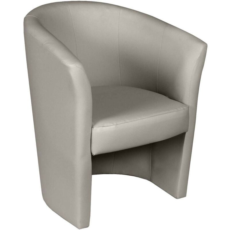 foto del prodotto poltrona ago, poltrona da salotto, seduta imbottita, sedia con braccioli in ecopelle, 64x63h76 cm, grigio dmora