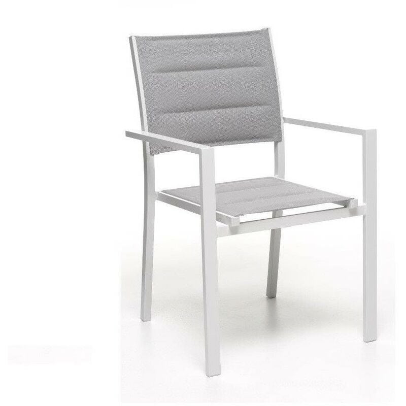 foto del prodotto poltrona alluminio ostuni bianco m0934 08 textilene imbottito