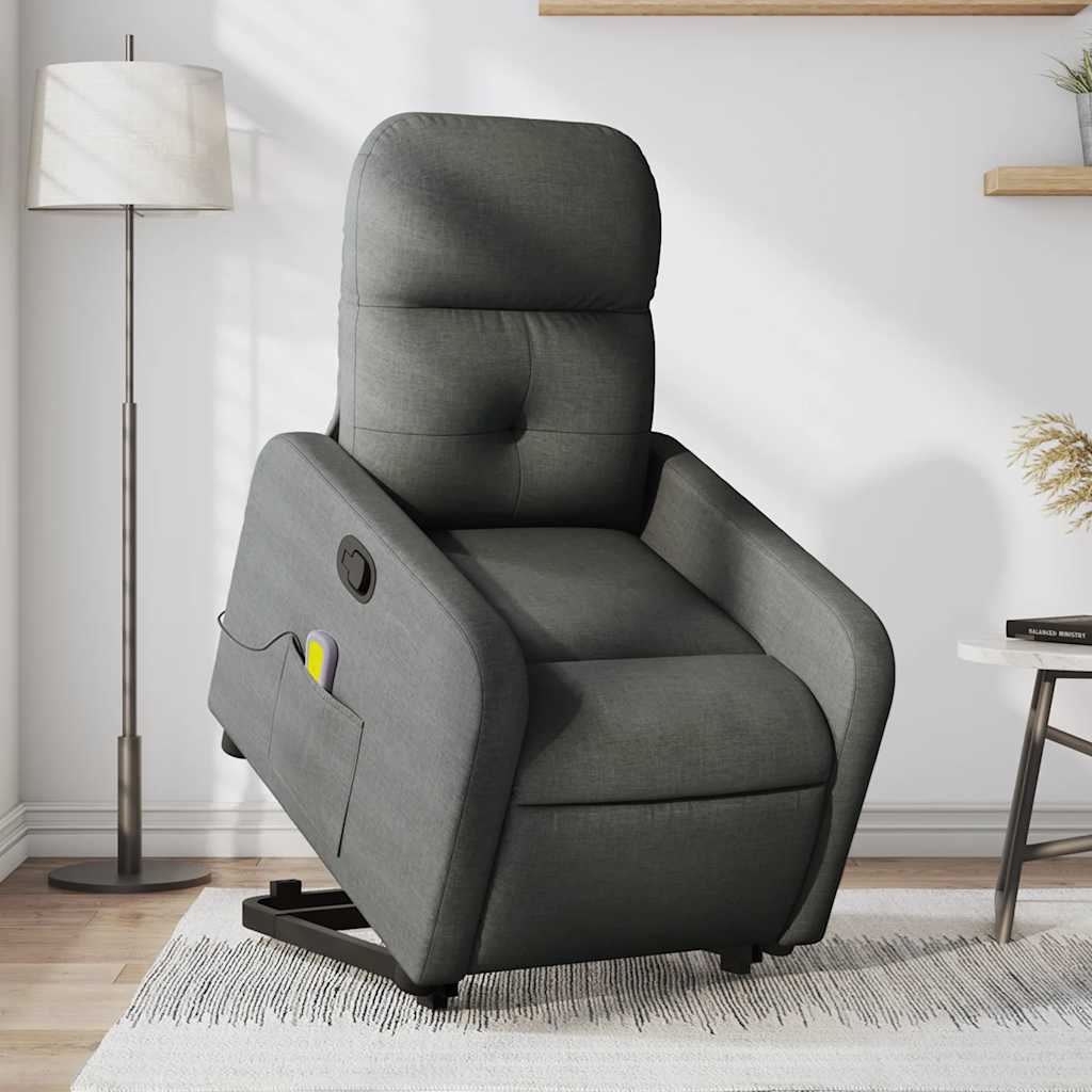 foto del prodotto poltrona alzapersona massaggi reclinabile grigio scuro tessutocod mxl 85022