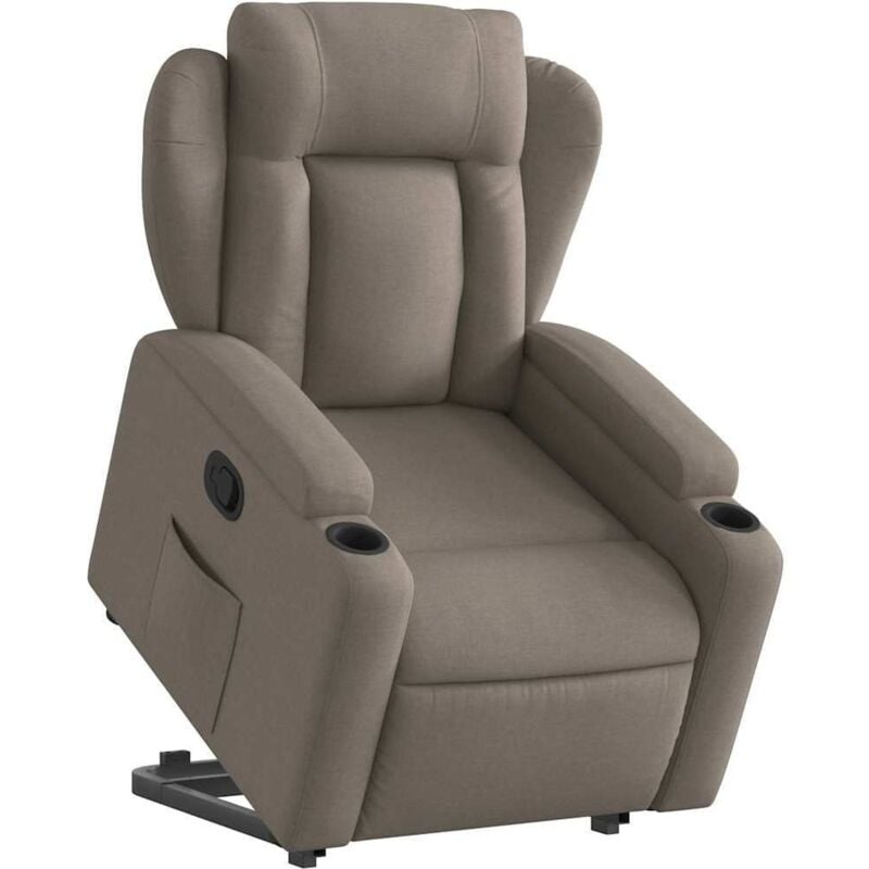 foto del prodotto poltrona alzapersona reclinabile tortora in tessuto - vidaxl