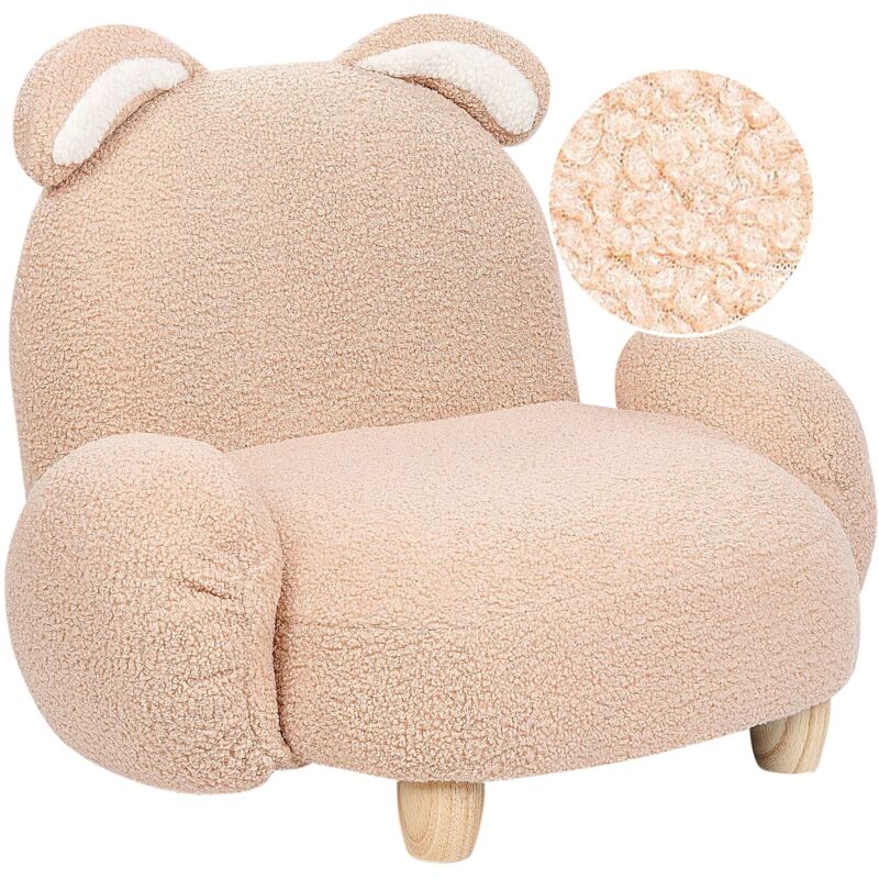 foto del prodotto poltrona animale imbottitura in boucl forma di coniglio design peluche mobili per bambini beige kanna