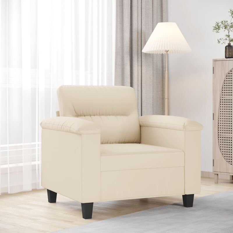 foto del prodotto poltrona beige 60 cm in tessuto di microfibra vidaxl