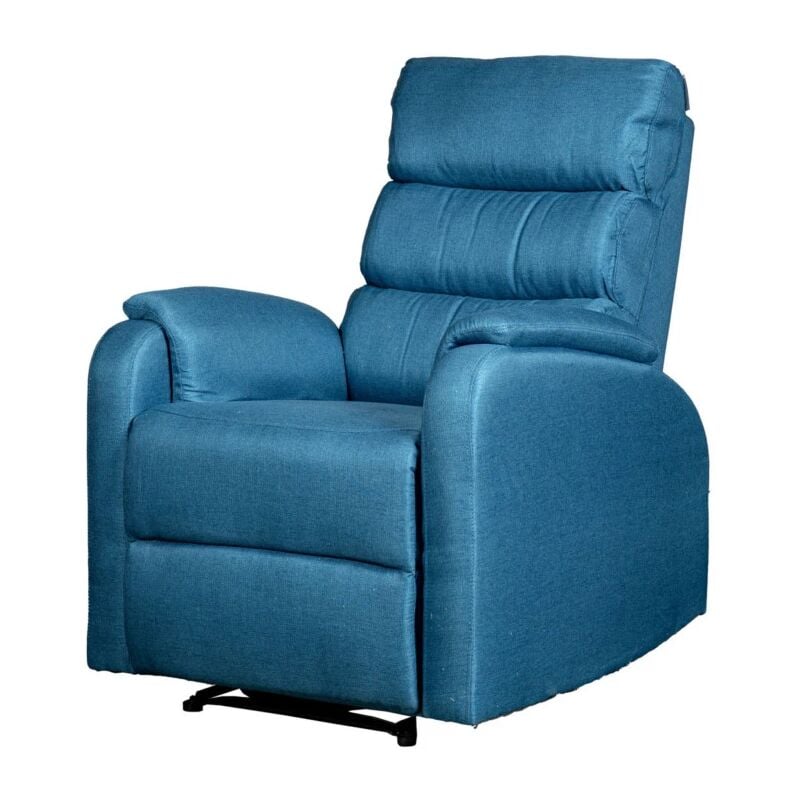 foto del prodotto poltrona bellahome chiara con recliner in tessuto colore ottanio, 71x95x98 cm