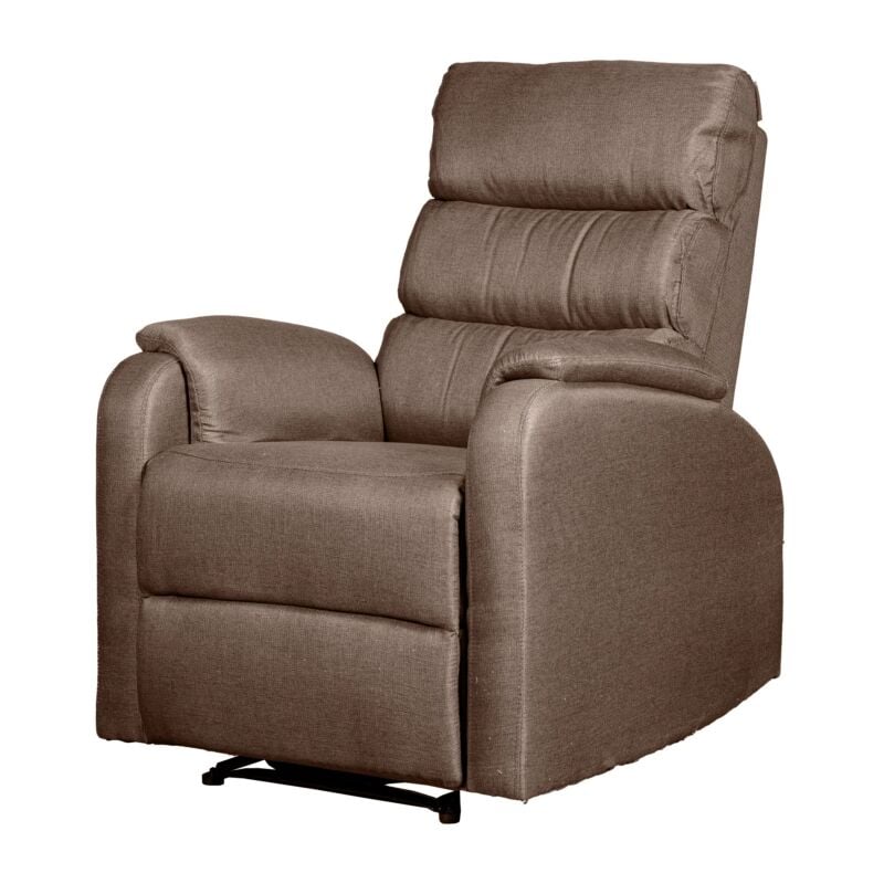 foto del prodotto poltrona bellahome chiara con recliner in tessuto colore tortora, 71x95x98 cm
