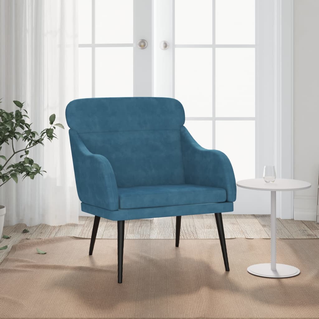 foto del prodotto poltrona blu 63x76x80 cm velluto